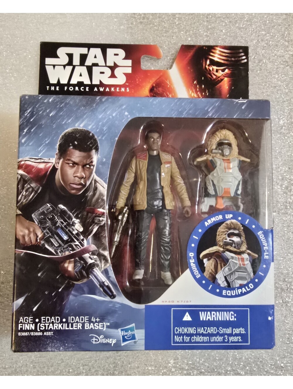 Star Wars Finn Starkiller Base The Force Awakens Armor Up Hasbro NIB Action Fig